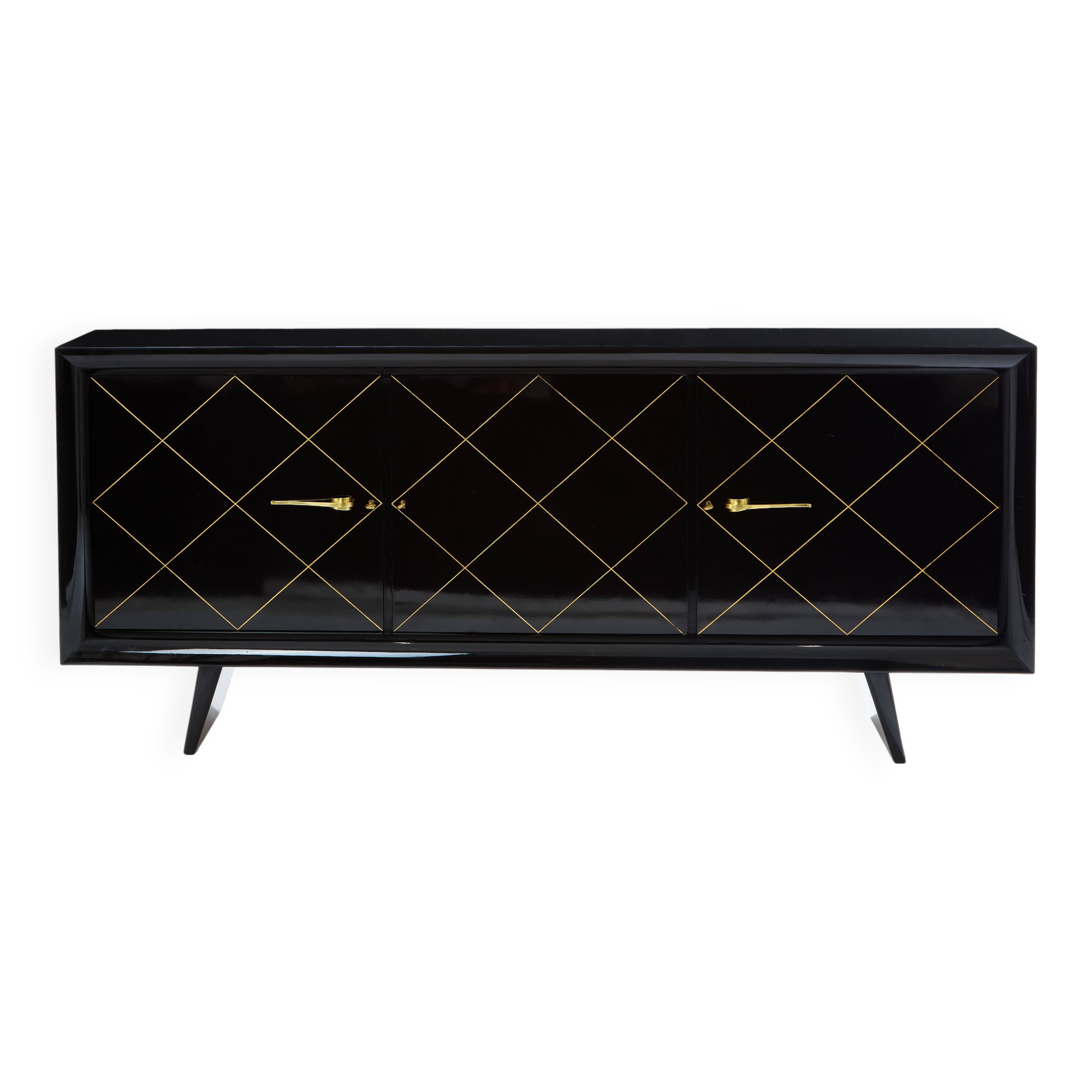 Suzanne Guiguichon sideboard in blackened sycamore and gilded trim 1940