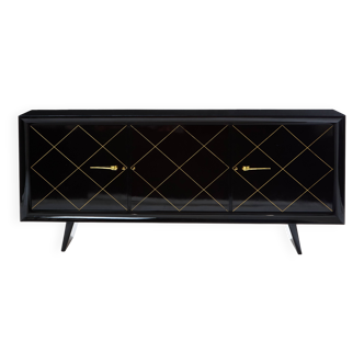 Suzanne Guiguichon sideboard in blackened sycamore and gilded trim 1940