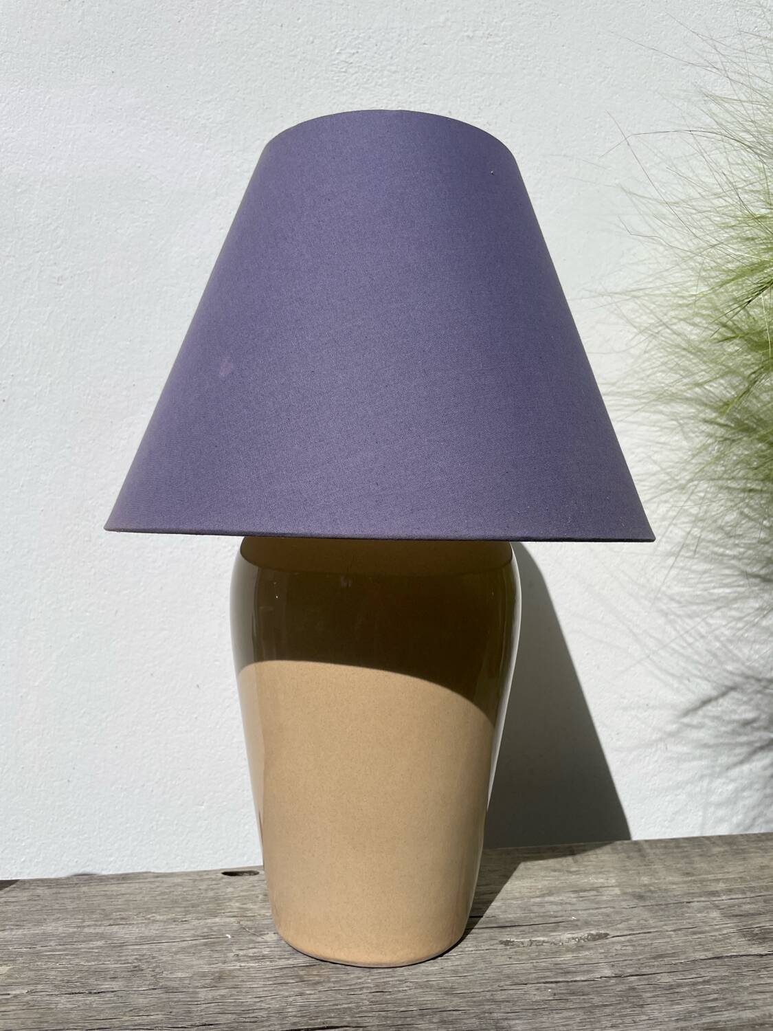Beige ceramic lamp, Brussels factory, 1990