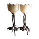 Duo de lampes fer forge et tulipe 1920/30