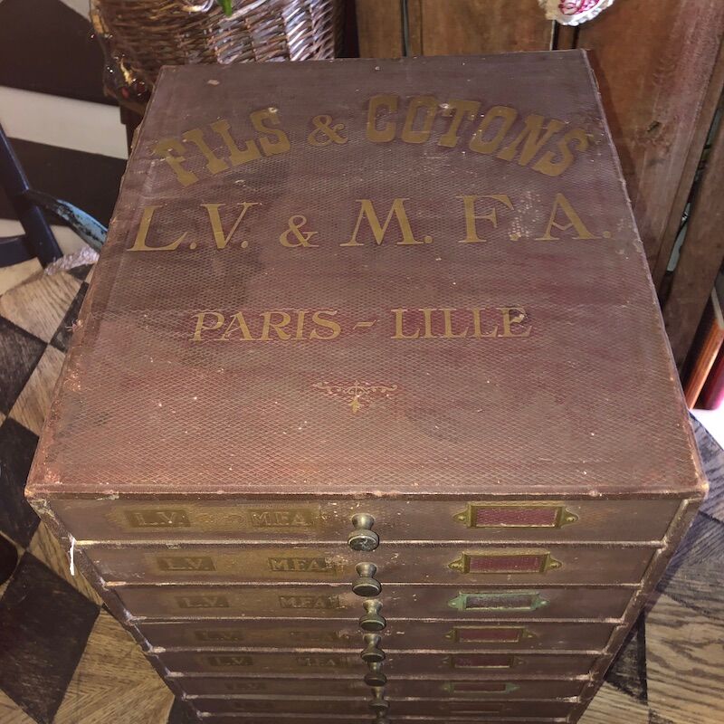 Haberdashery cabinet 8 drawers l.v. and m.f.a paris-lille