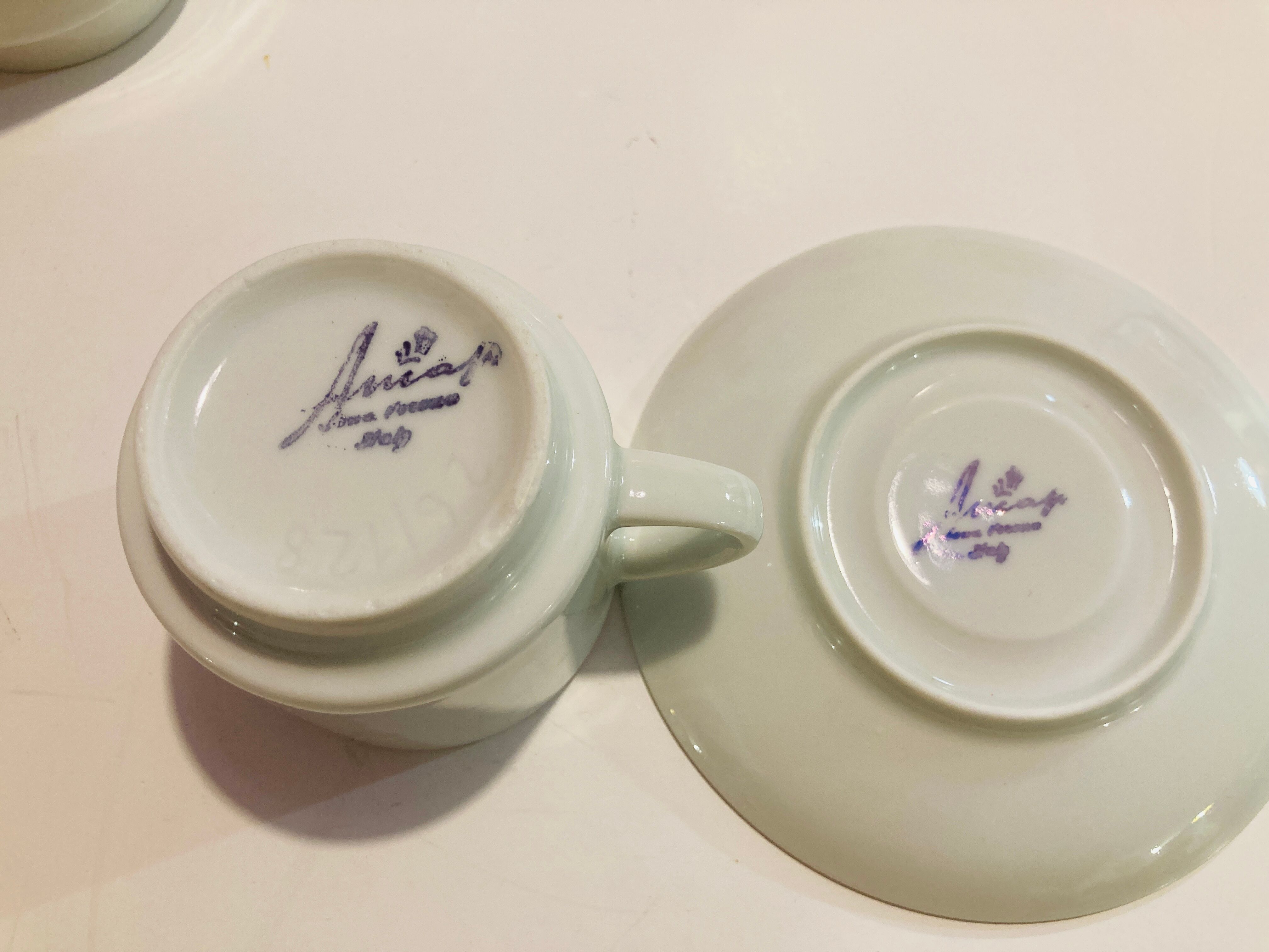 Set 6 cups patterned circles of the 70s Amap Italy- vintage-retro-pop-kitchen