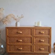 Commode en rotin, circa 1960