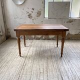 Walnut farmhouse table with swivel and extendable top