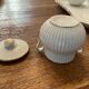 Porcelain tray and 8 matching cream pots. Antique