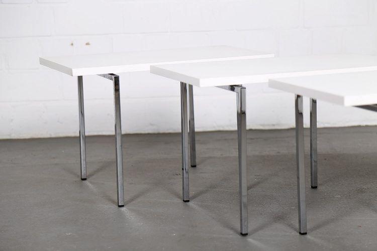 Modernist stackable tables by Trix & Robert Haussmann
