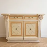Buffet bas style classique italien beige laqué