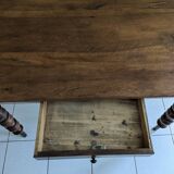 Large walnut desk with turned legs
