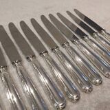 12 silver plated dessert knives, goldsmith Ercuis Louis XVI Trianon