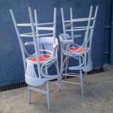 Set of 4 stools bistro in wood