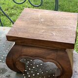 Plant holder, wooden saddle, old base