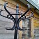Vintage parrot coat rack in old wood