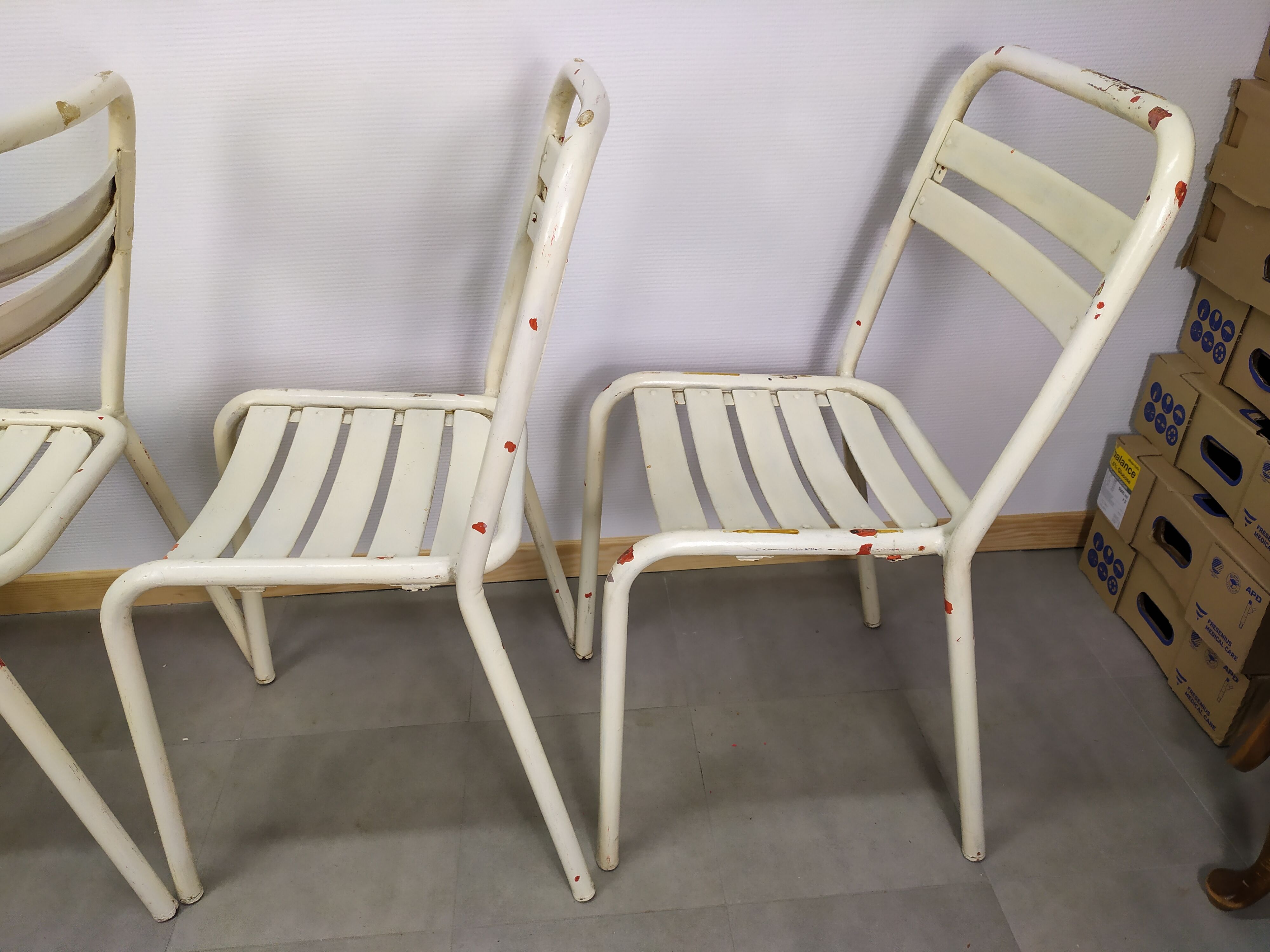 Lot of 4 chairs Tolix T2 by Xavier Pauchard 1950