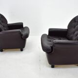 Design, Scandinavian, leather armchairs by Peem, 1970s, Finland