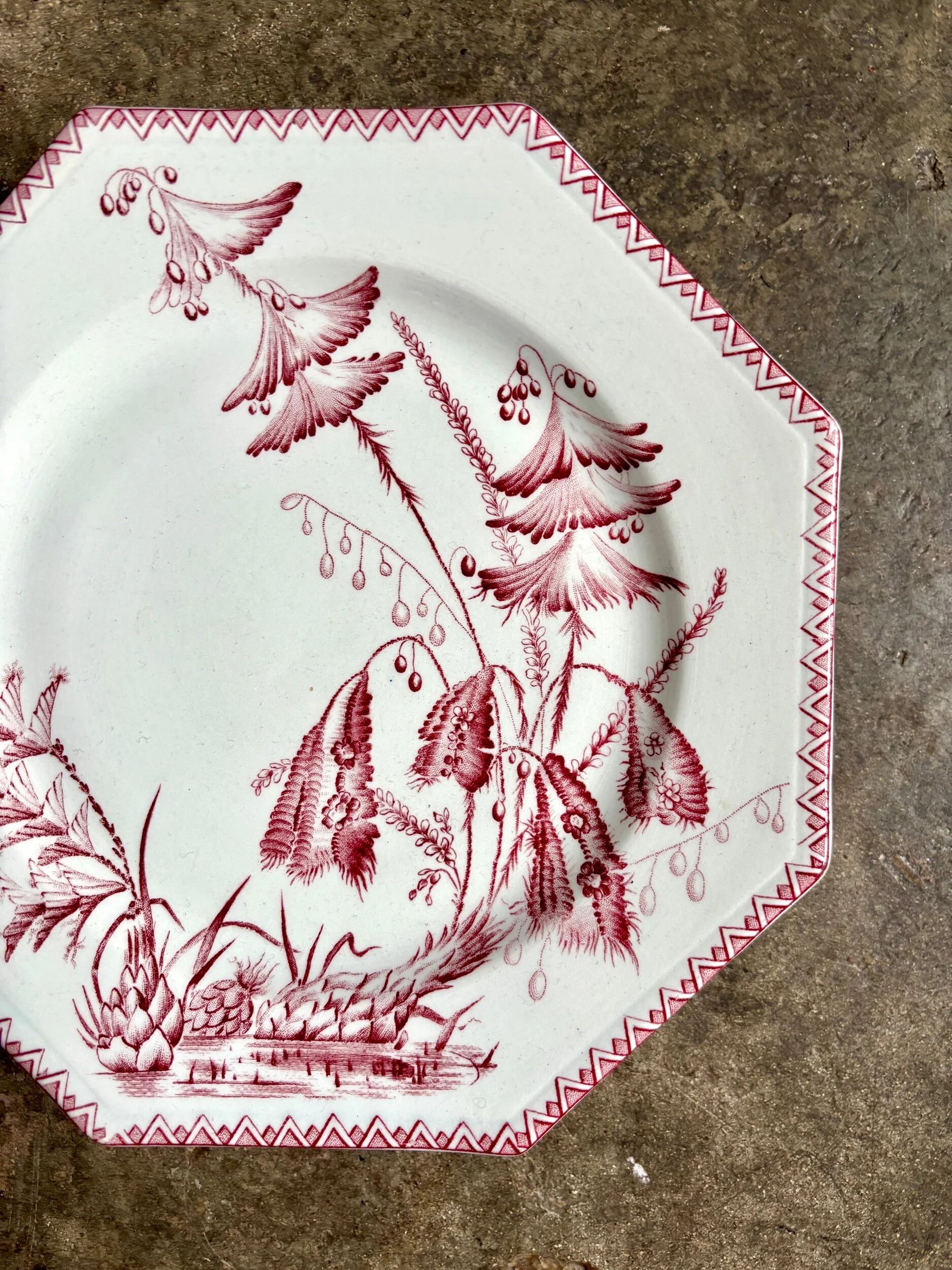Clay cake plate Clairefontaine, "Indiana" service