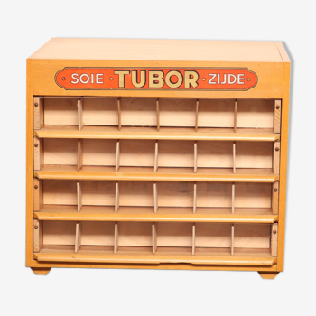 Armoire de mercerie 'tubor tubca' par porey & fils - belgique années 1950