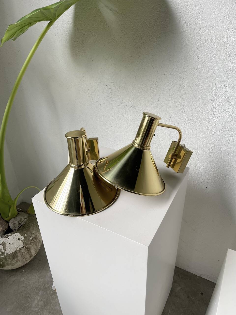 Pair of Hovik Lys brass wall lights Jonas Hidle Denmark