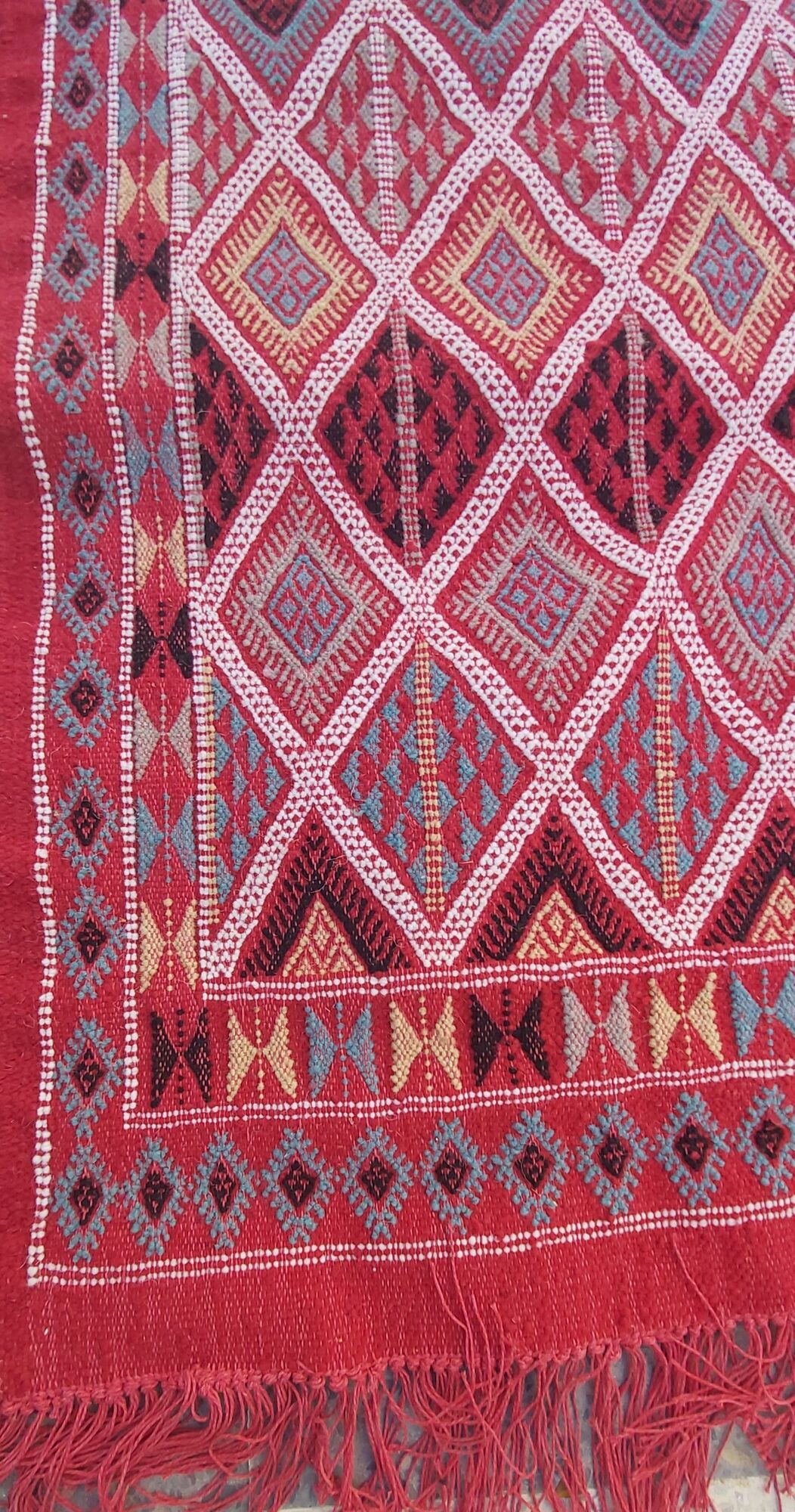 Traditional handmade red kilim rug 187-114cm