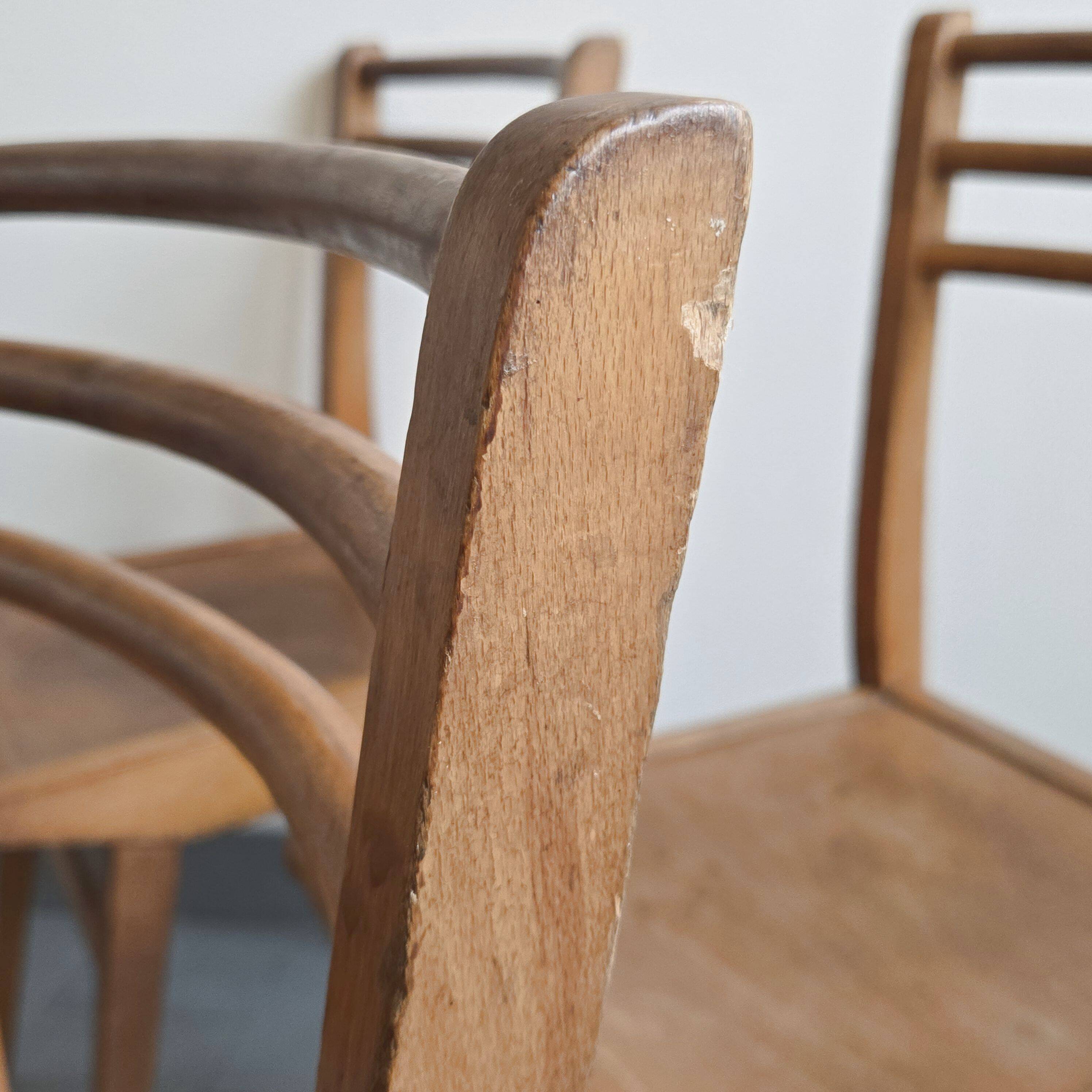 Suite de 4 chaises bistrot Luterma 1950 vintage