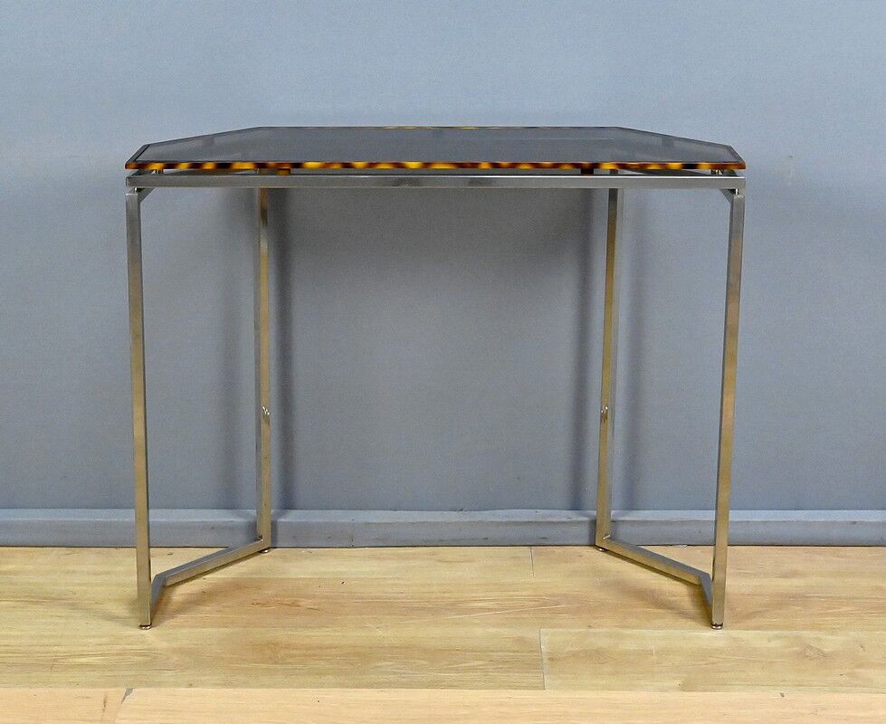 Smoked glass hexagonal console – 1970