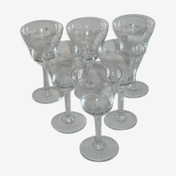 Ensemble complet 6 verres gravés vintage