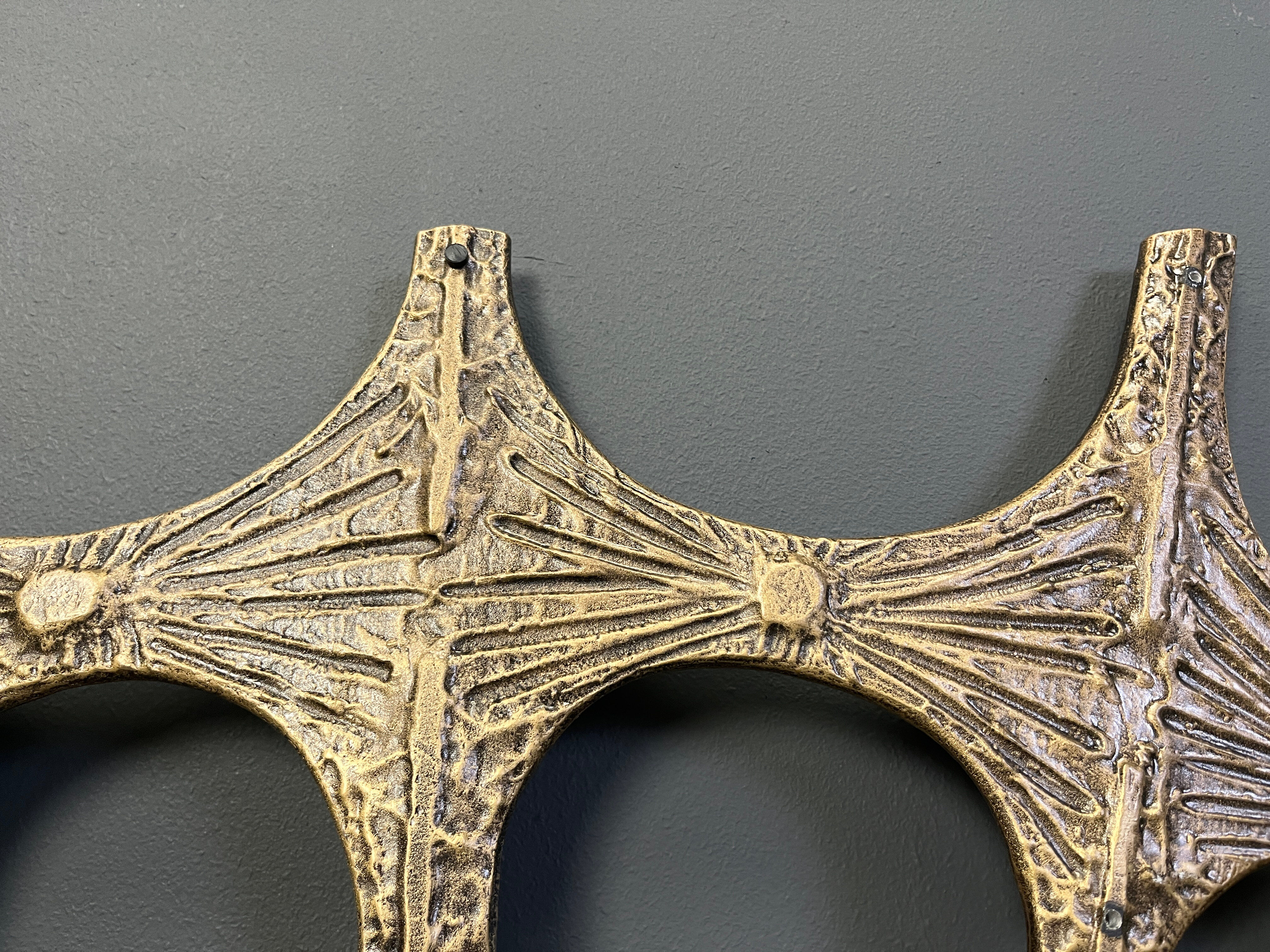 Vintage brutalist wall sculpture, 1970s