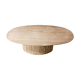 Oval Italian coffee table in travertin, 1970s