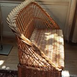 Vintage wicker chest bench