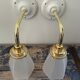 Set of two art deco wall lamps electrified to nine