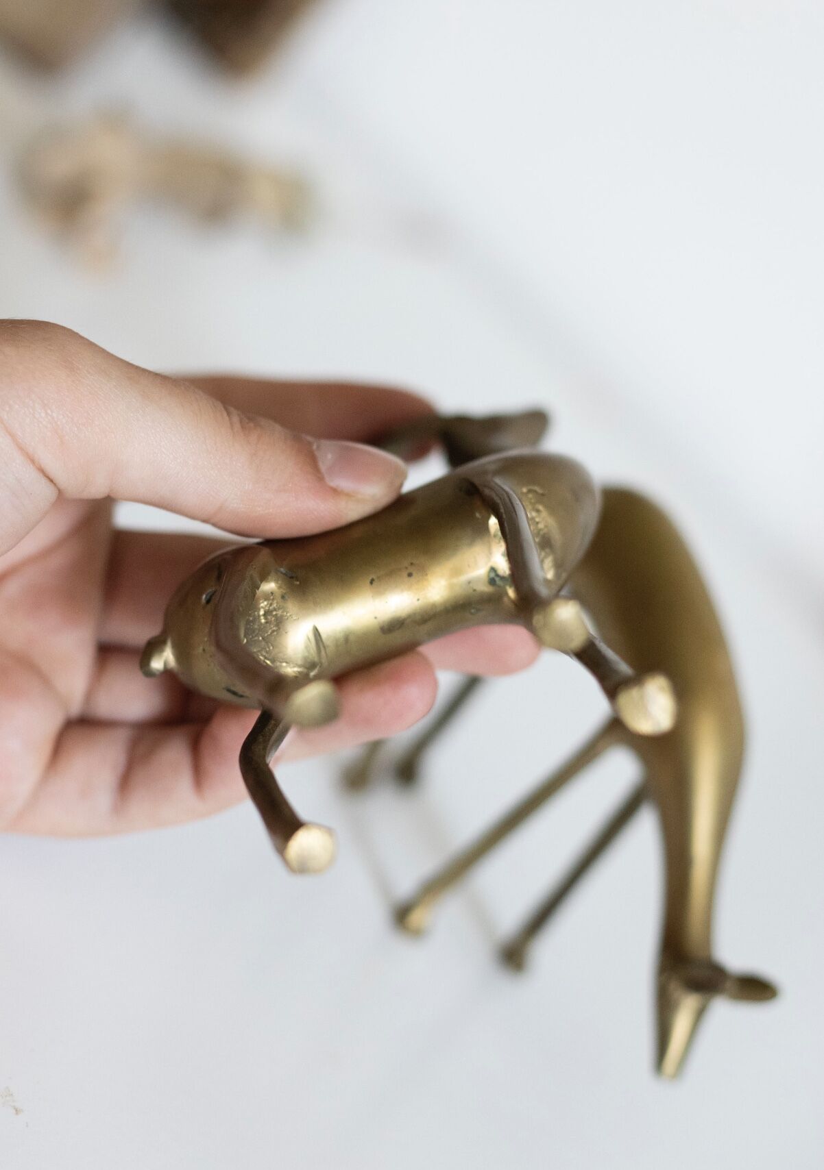 Vintage brass deer and doe