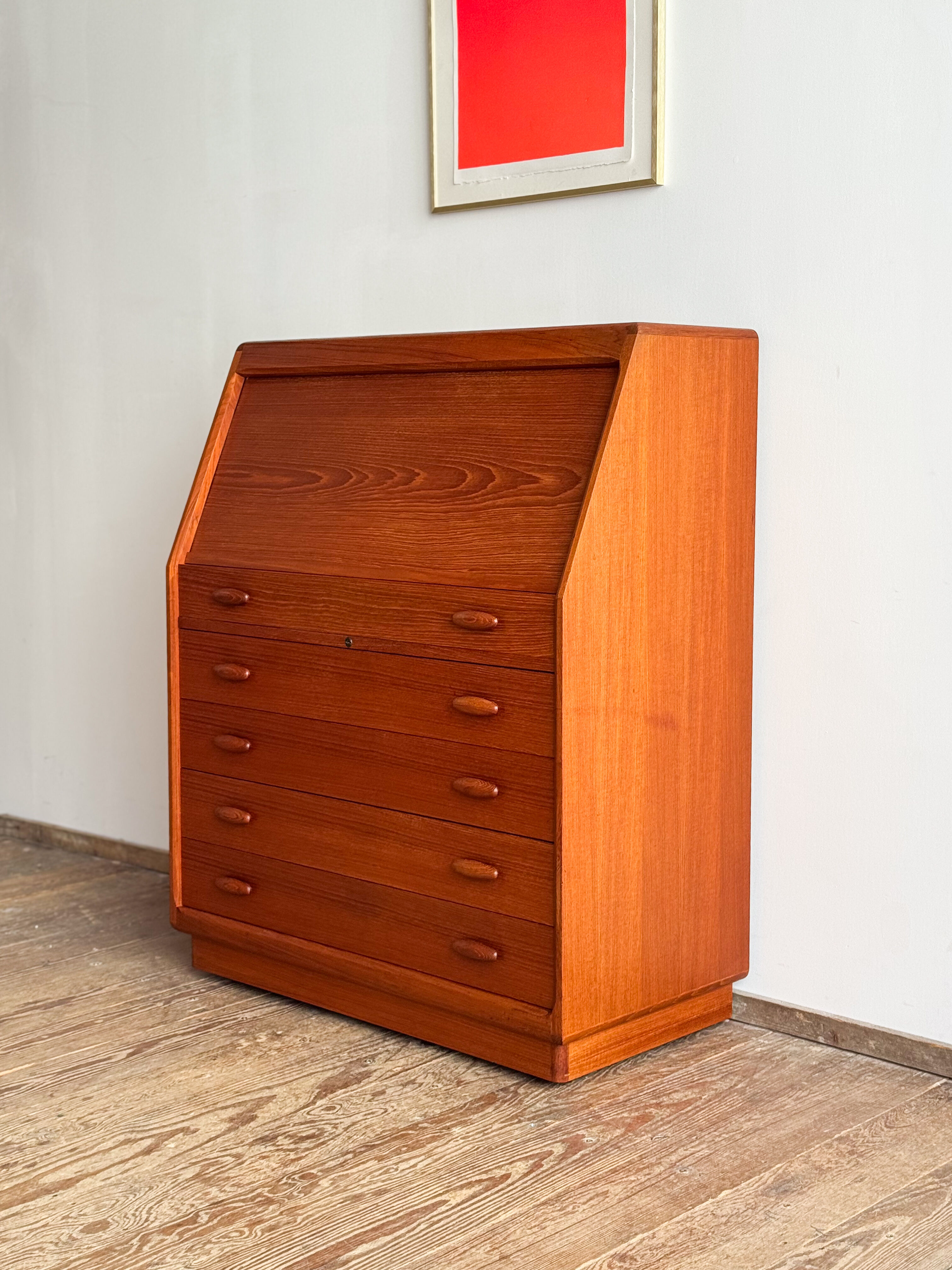 Teak Secretary Dyrlund Denmark Mid Century Desk