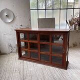 Mahogany sideboard with sliding glass doors