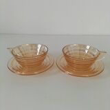 Iridescent cups and saucers