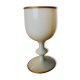Vintage glass cut with white brass opaline