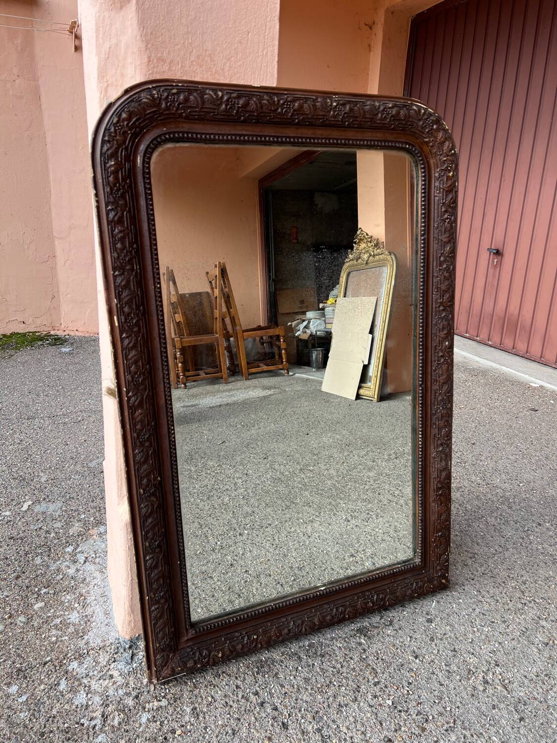 Large brown Louis mirror