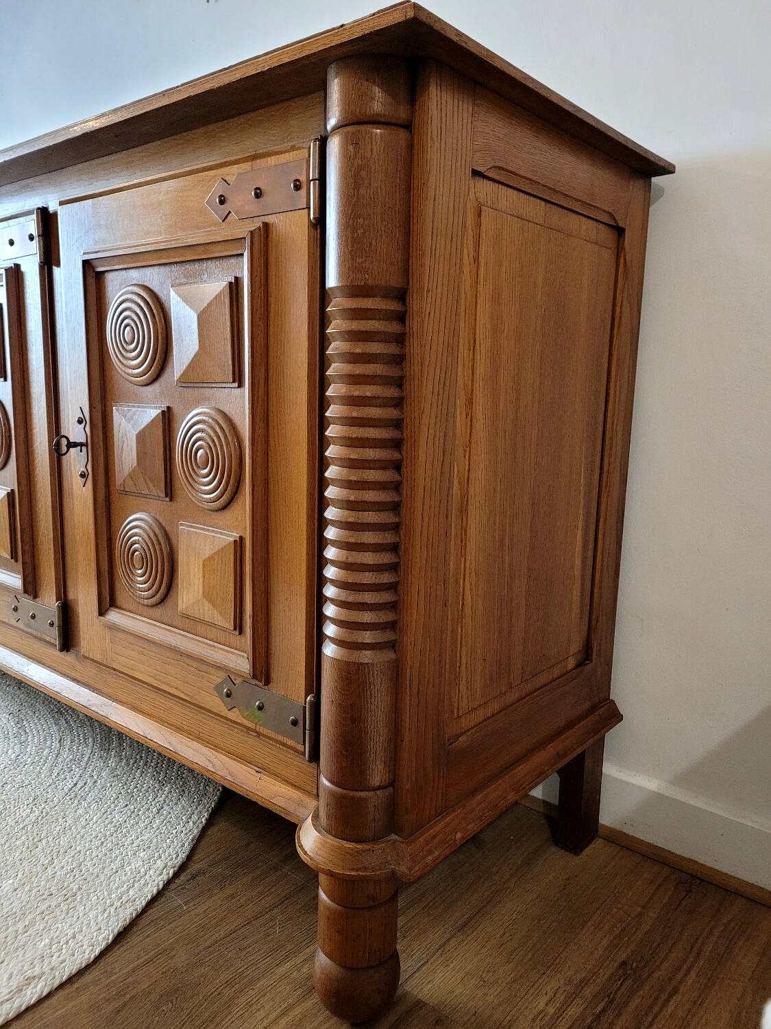 Solid oak enfilade Art Deco, circa 1940.