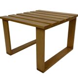 Vintage 1970s coffee table/side table, white oak slats slatted design