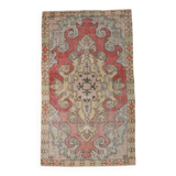 4x7 Pale Red & Beige Classic Vintage Rug, 127x215Cm