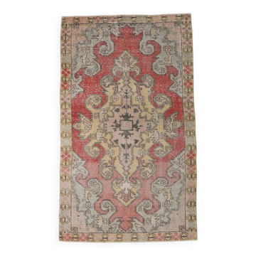 4x7 Pale Red & Beige Classic Vintage Rug, 127x215Cm