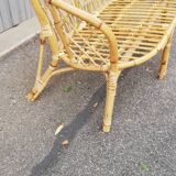 Vintage rattan bench