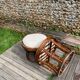 Paire de tabourets rotin vintage 1970