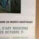 Affiche originale 1971 – Picasso dans les musées soviétiques