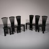Chaises de salle à manger postmodernes de Pietro Costantini, Italie, années 1980,