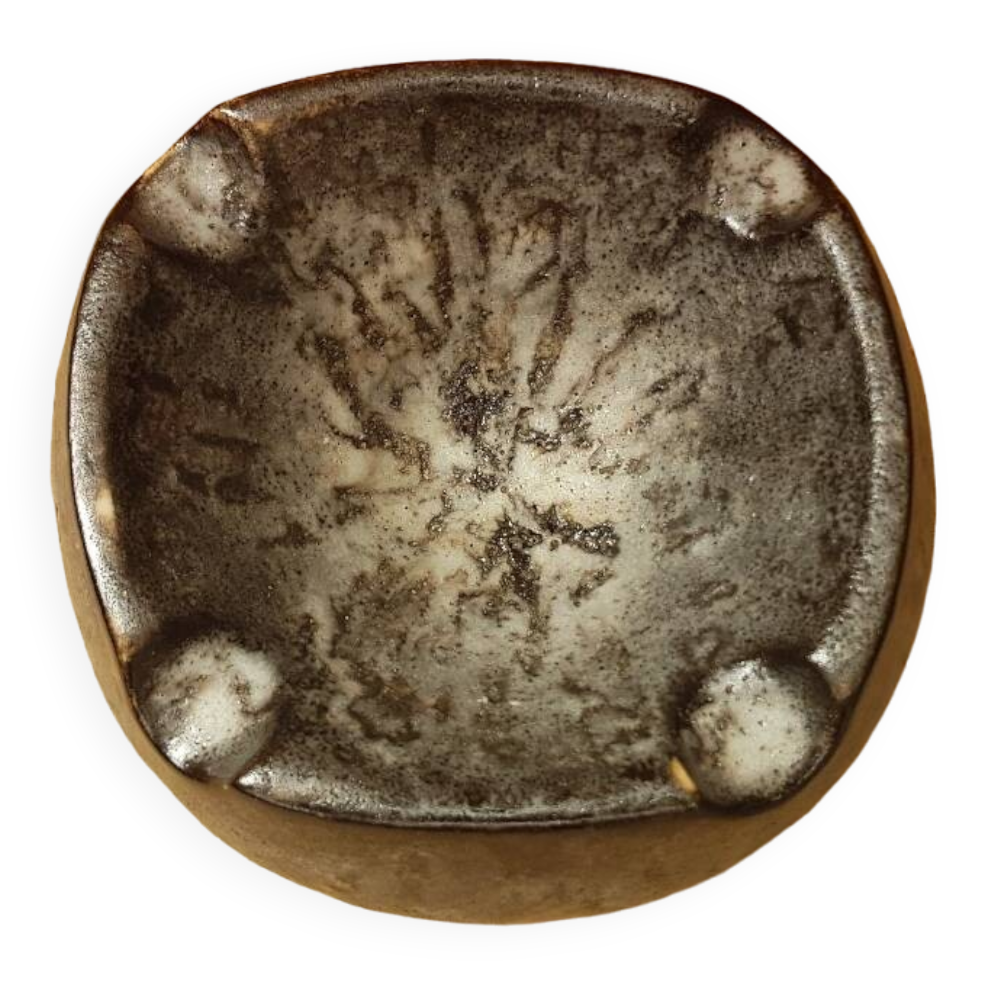 Old gray ceramic ashtray 70s vintage