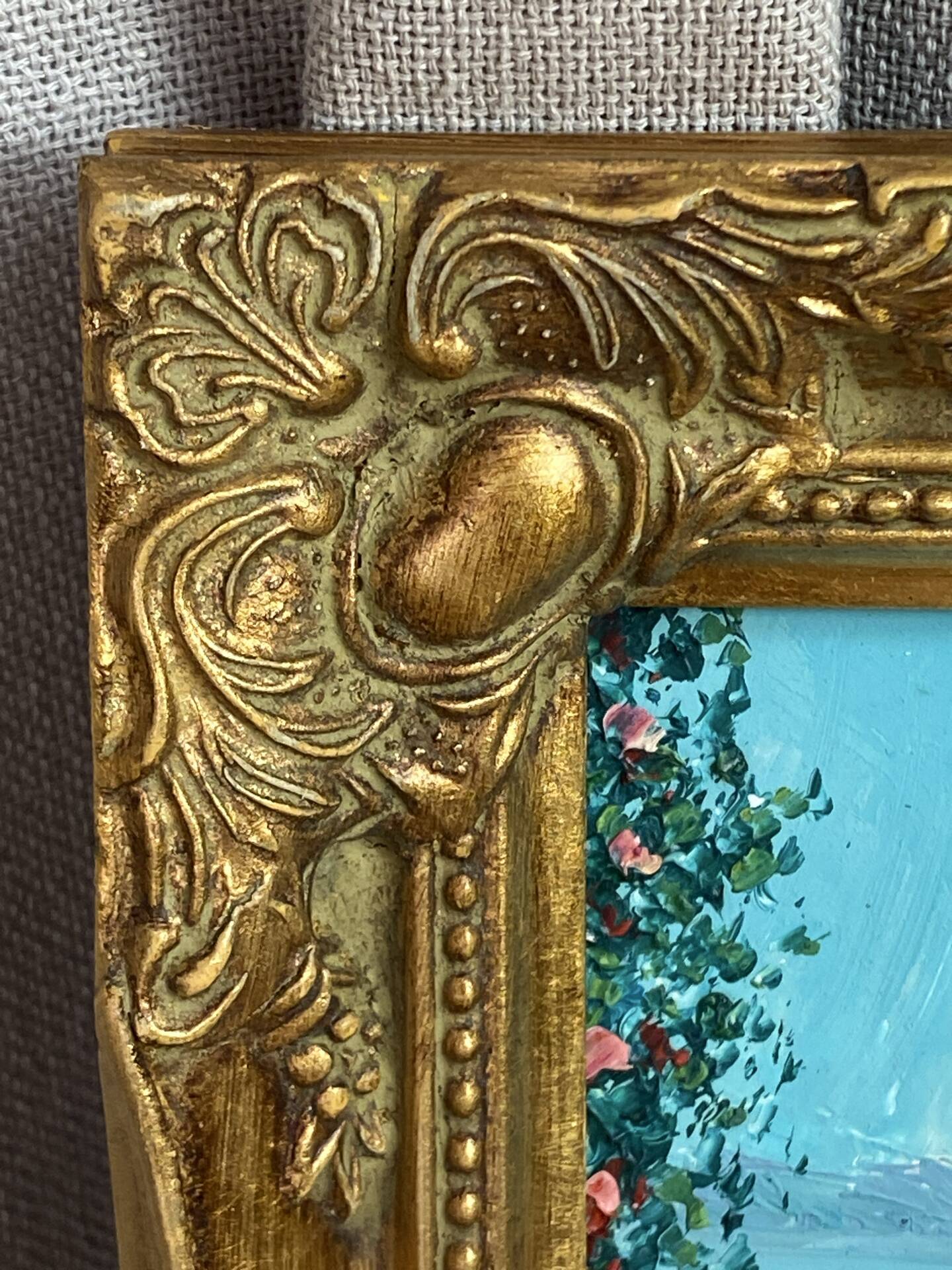 Painting on isorel, wooden frame