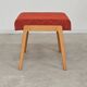 Ton bystrice stool (thonet) wood and orange patterned fabric 1960