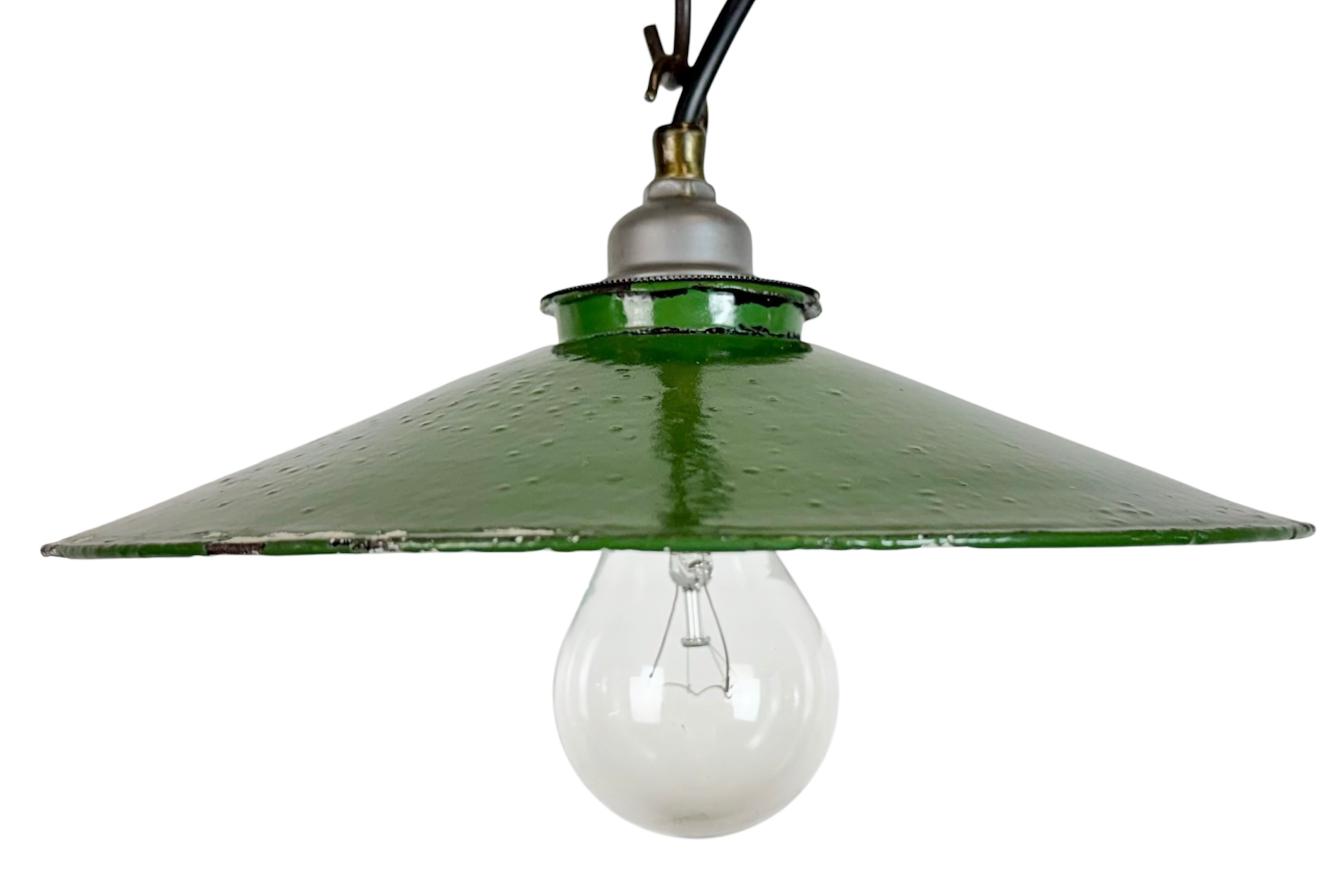 Industrial Green Enamel Light, 1950s