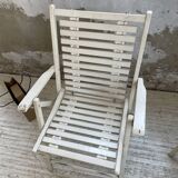 4 white wooden garden chairs