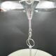 Vintage 3-light chandelier in silver and white plastic