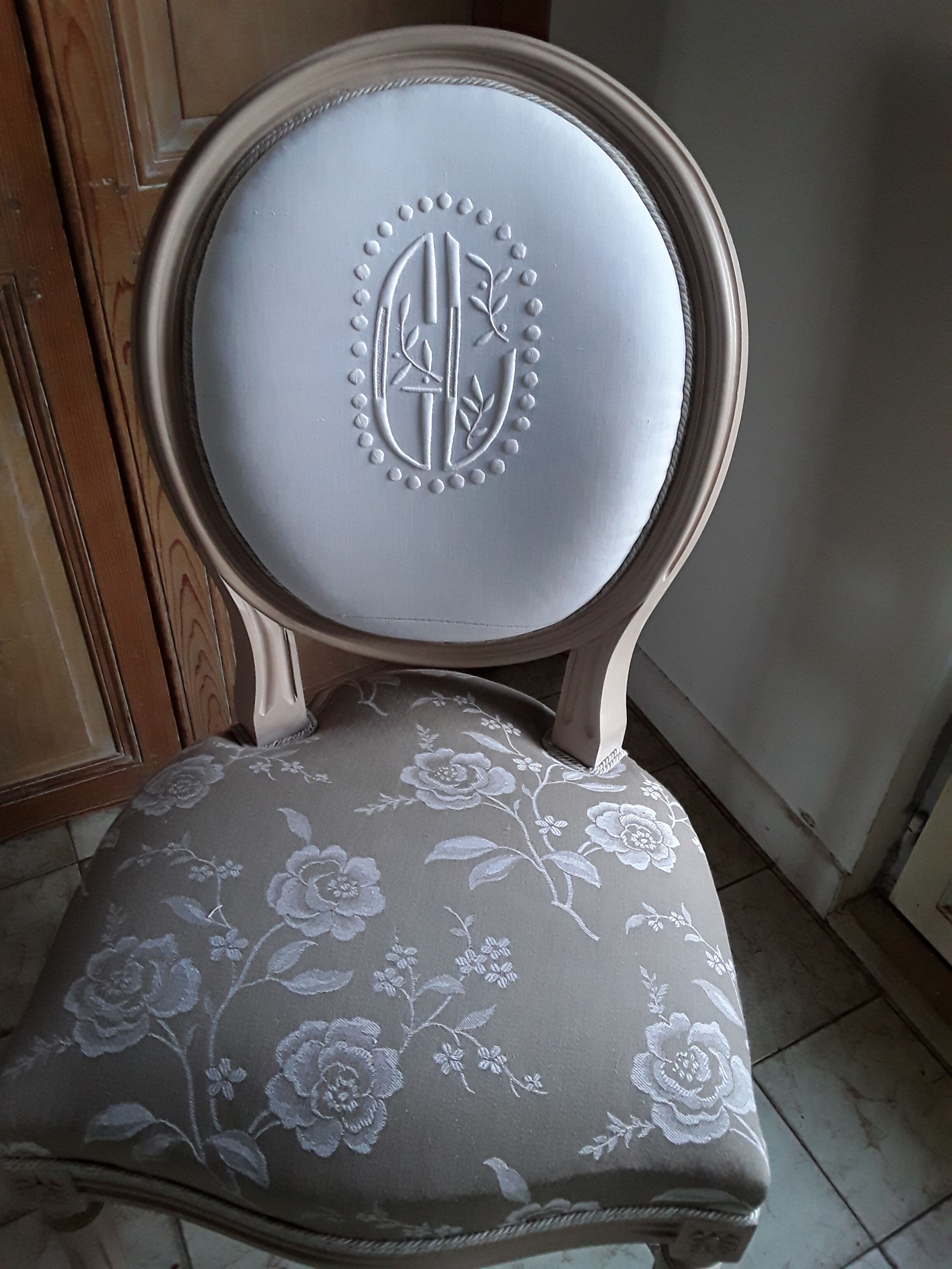 Louis XVI style Chair Locket with Monogram